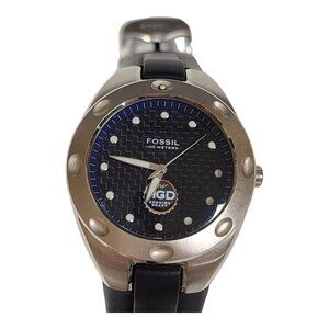 Vtg Fossil Blue PR-5102 Mens Watch MGD Miller Genuine Draft 40mm New Battery
